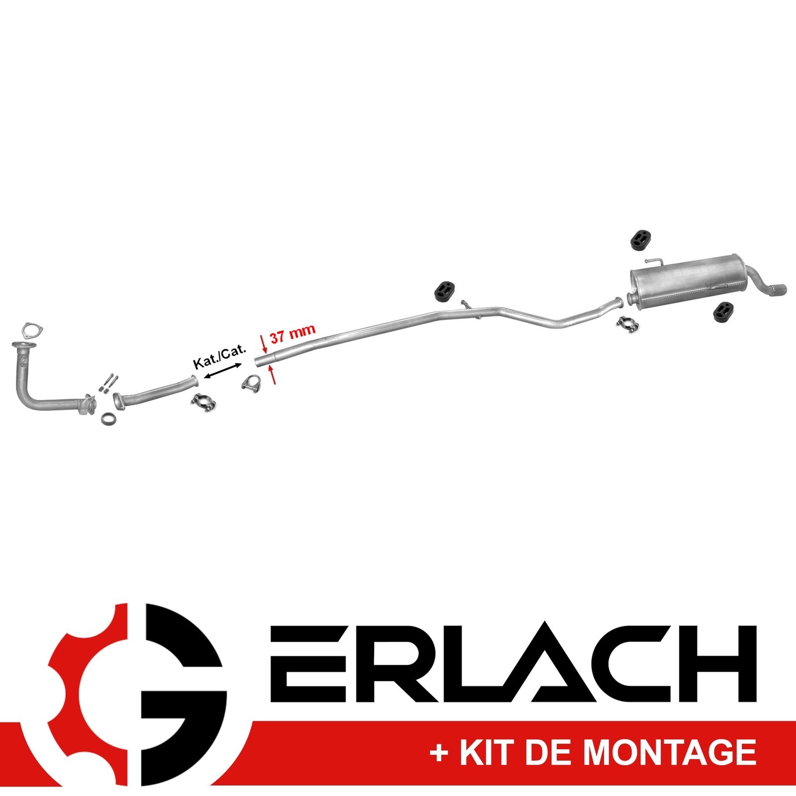 Echappement silencieux Peugeot 206 1.4i anti-corrosion reduction bruit 4219