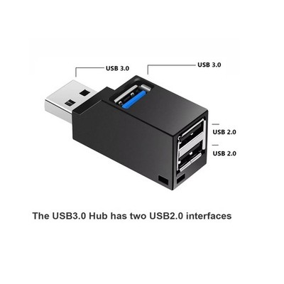 USB 3.0 Hub Adapter Mini Splitter 1 To 3 Ports High Speed PC Laptop Hub