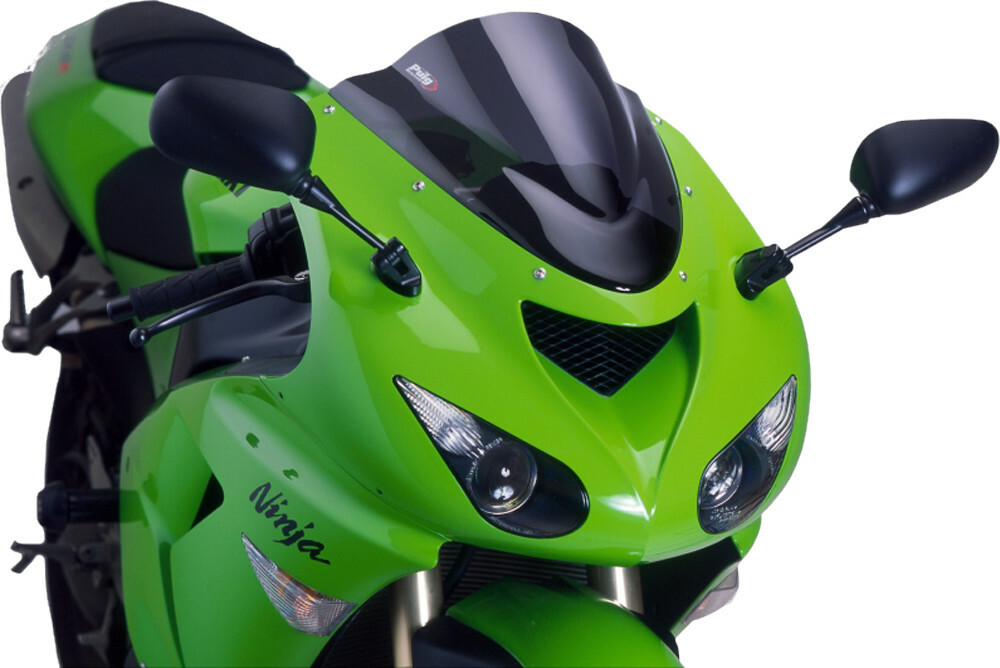 PUIG Racing Windscreen Dark Smoke 05-08 Kawasaki Ninja ZX-6R