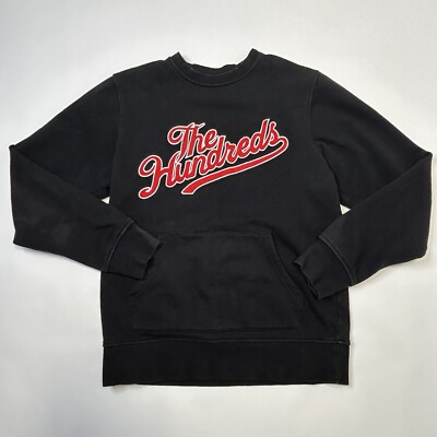 The Hundreds Slant Logo Pullover Sweatshirt Black Red Script