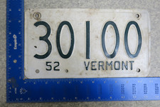 Vermont License Plate Tag VT 1952 52 #30100