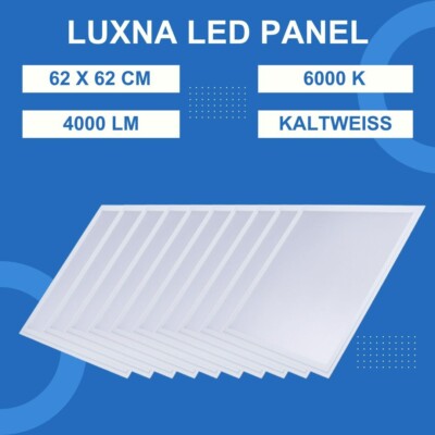 10x LED Panel 62x62 Deckenleuchte Deckenlampe Rasterleuchte kaltweiß Stromprüfer