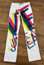 versace jeans couture INSANE Painted Style Honeycomb Print Pants.size 27  