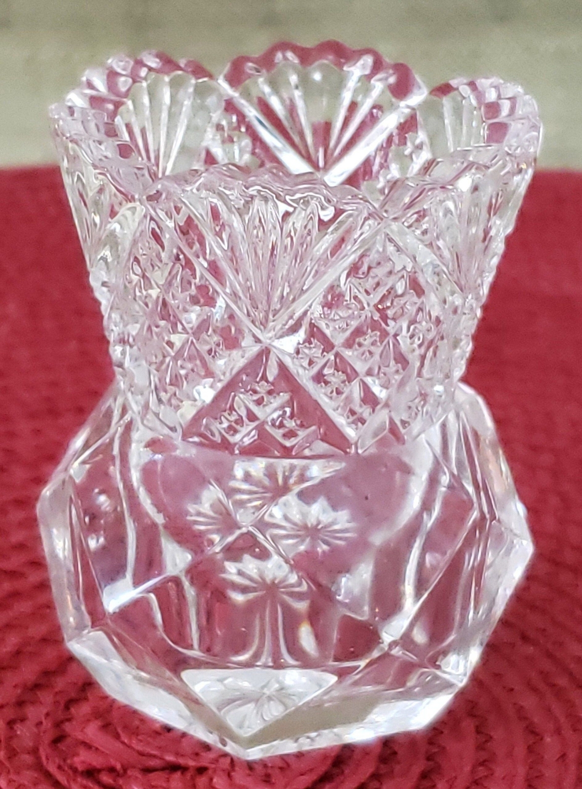 Vintage Pair Of Unsigned Clear EAPG Toothpick Holders With Diamond Patterns