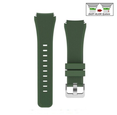 Easy-Klick Silikon Uhrenarmband Modell Orion oliv-grün 20 mm, komp. Samsung