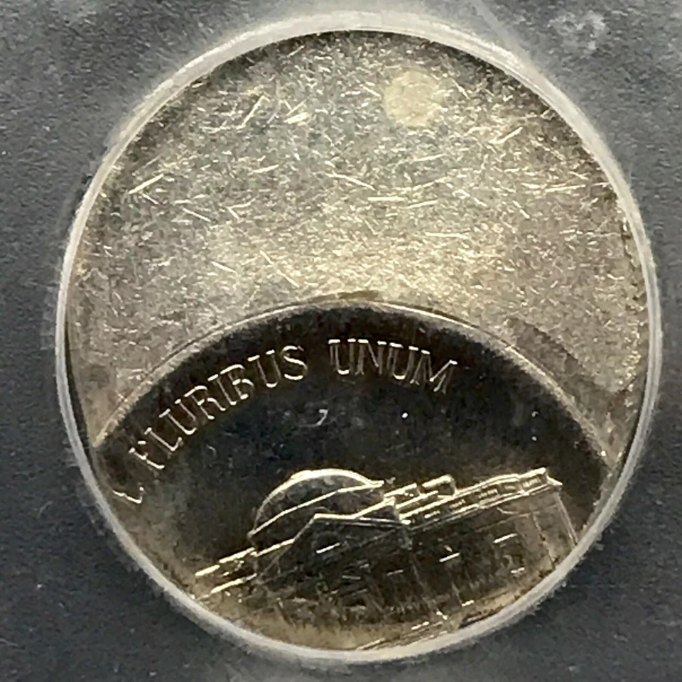 1995 P Jefferson 5c Nickel ICG-MS65 STRUCK OFF CENTER, ERROR Coin - Image 4 of 4