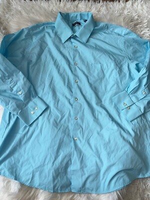 Van Heusen men's Regular Fit "wrinkle free" men's 2XL blue button down |  eBay