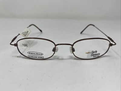 Earth Elements EE123 857 46-19-135 Matte Brown Full Rim Eyeglasses Frame +A82
