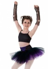 Crank It Up Adult Large New Dance Costume Ballet Tutu & Crop Top With Mitts