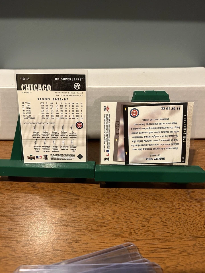Sammy Sosa: 2003 UD Superstars /250 #UD18, 2003 Fleer /500 #11 Of 15 CC - Image 2 of 2