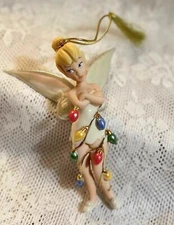Rare Lenox Disney 2016 Tinker Bell Ceramic Pendant Ornament Xmas Tree Decor