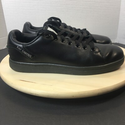 Raf Simons Orion Brushed Black Laceup Leather Low Top Sneakers Mens Size  8(41)