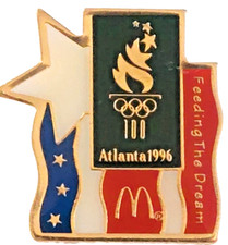 McDonald's  Restaurant Olympics Atlanta 1996 "Feeding The Dream" Flag Lapel Pin