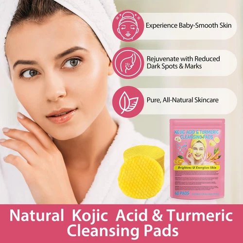 40/80/120PCS Turmeric Cleansing Pads, Kojic Acid And Turmeric Cleansing Pads HOT - Picture 3 of 14