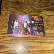 Wcoz 94 fm Commemorates THE WHO 1976 Boston Garden, Mello Yello Backstage Pass