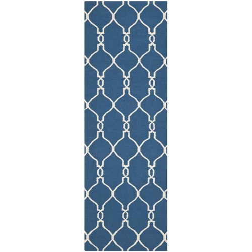 SAFAVIEH Dhurries DHU415A Handwoven Dark Blue Rug - Picture 3 of 19