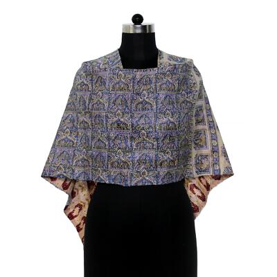 Silk Kantha Neck Wrap Women Reversible Neckerchief Bandanas Veil Bohemian Scarf