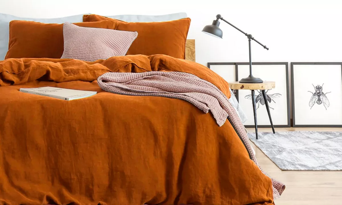 Rust cinnamon Cotton Duvet stonewashed Duvet Cover California King Full duvet