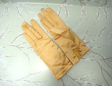 Vintage Kay Fuchs Gold Stretch Gloves Western Germany Rhinestone Button Evening