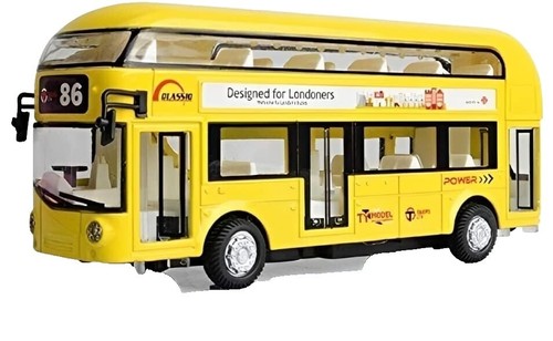 London Double Decker City Bus Sound Light Pull Back Bus KidsToy