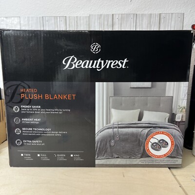 Beautyrest Plush Heated Blanket Queen Size New Open Box