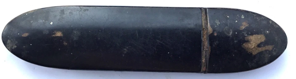 ANCIEN ÉTUI A LUNETTES LAQUÉ NOIR & NACRÉ NAPOLEON 3 OLD GLASSES BOX PEARL - Photo 3/4