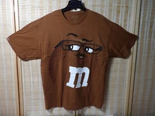 Adult Unisex Brown XL M&M's Face Short Sleeve T-Shirt