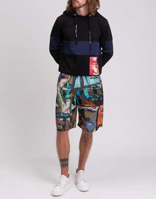 RRP  575 OFF-WHITE SEASONAL Neen Allover Lounge Shorts Size M Graffiti Print