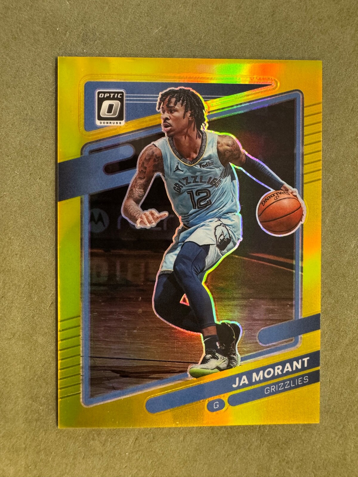 2021-22 Donruss Optic JA MORANT GOLD PRIZM 06/10 #144 Memphis Grizzlies