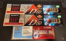 New Sealed Lot Of 8 Mixed Blank Cassette Tapes