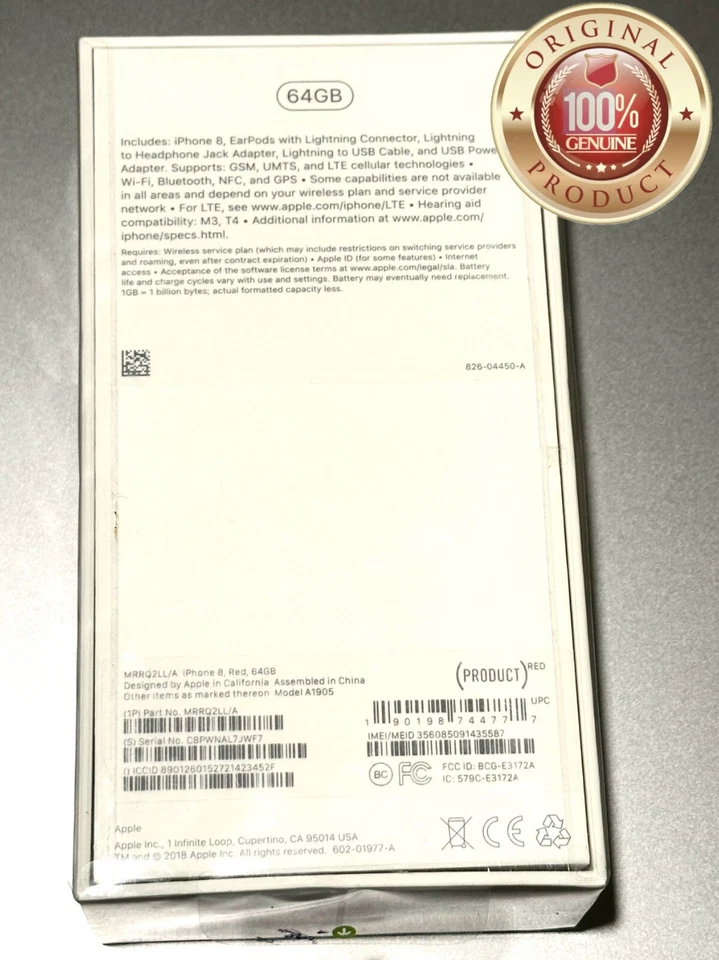 Apple iPhone 8 Red 64 GB T-Mobile/Sprint Old Stock 2018 Brand New Sealed Genuine - Image 2 of 4