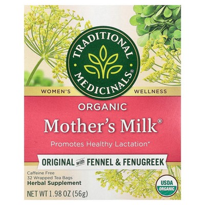 Organic Mother's Milk , Original with Fennel & Fenugreek, Caffeine Free, 32