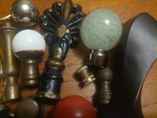 VTG lot of Lamp Finials Wooden and brass Lot of 20