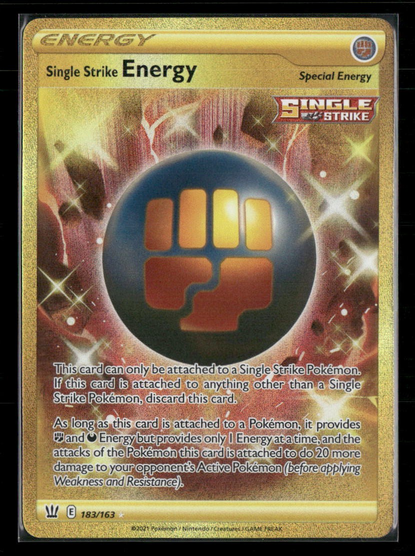 Single Strike Energy 183/163 Secret Rare Battle Styles Pokemon Holo Near Mint