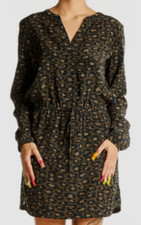 Banana Republic cheetah blue green print dress size 8