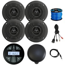 Infinity Marine Receiver, 4x 3.5" Speakers, Cover, Wire, 22' Antenna, Adapter