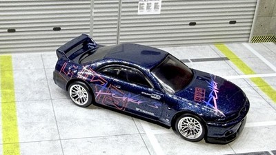 Hot Wheels CUSTOM MADE Metallic Blue Nissan Skyline G-TR R33 W/ Real Riders  