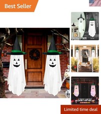 2 Pack Halloween Hanging Ghosts Decorations for Outdoor Garden Trees Porch