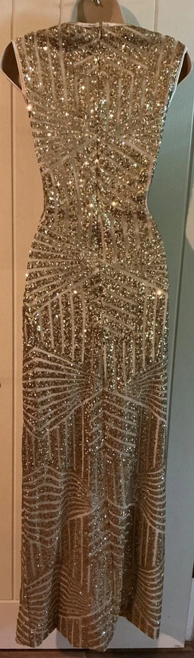 Precioso Vestido Quiz Lentejuelas Ocasión Talla 12 Fiesta Boda Cócteles Foto 3 de 4