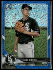 2018 Bowman #BCP85 Dane Dunning Chrome Prospects Blue Shimmer Refractor #/150