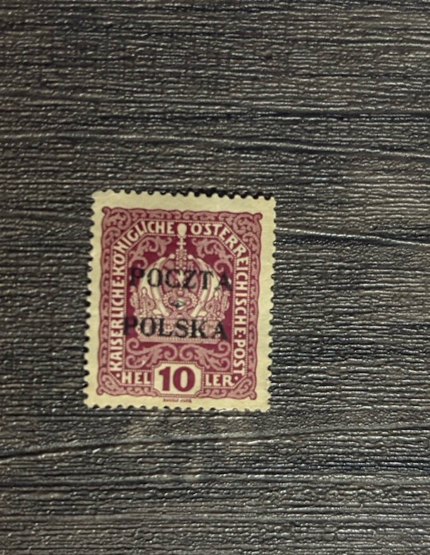 Poland 1919 10h Magenta Hinged Stamp