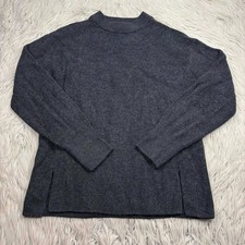 Lululemon Women's 4 Charcoal Gray Merino Wool-Blend Ribbed Crewneck Sweater