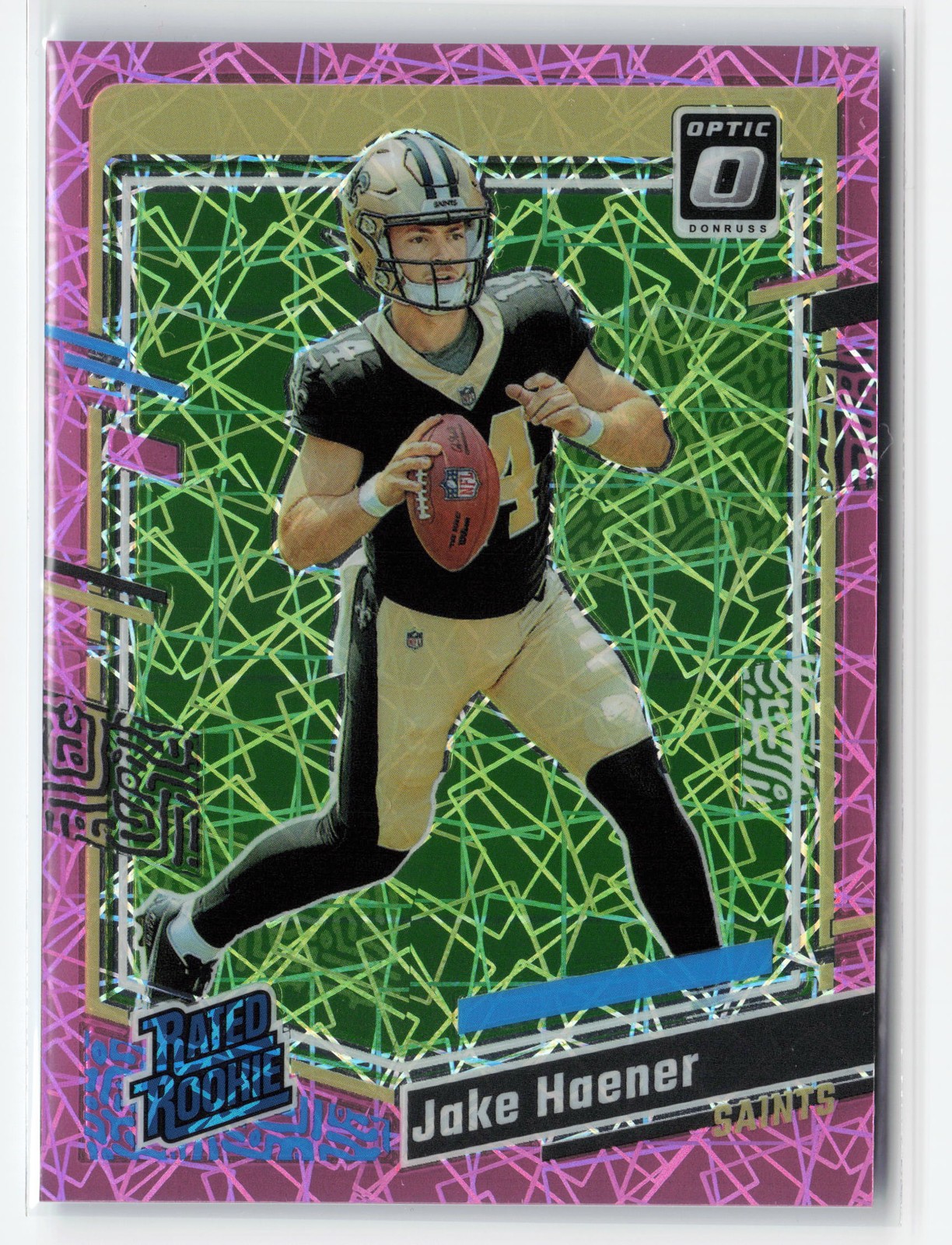 JAKE HAENER #277 /79 2023 PANINI OPTIC SAINTS PINK VELOCITY SP