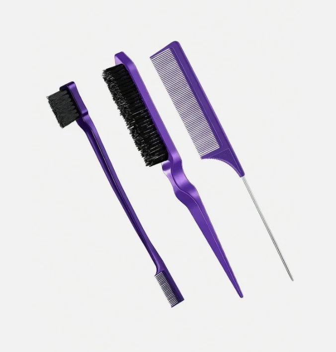 Comb for Edge Back Grooming Teasing Brush Slick Brush Set Bristle Hair Brush... - Image 2 of 4