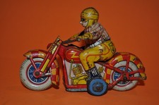 NIKKO Gangu Kogyo tin Friction Race Motorcycle Japan 1950's VG, SUPER RARE