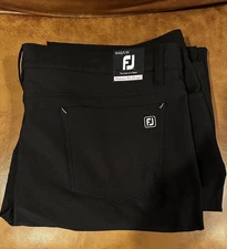 New FootJoy Athletic Fit Performance Pants Golf Mens 42x32 Black Stretch Active