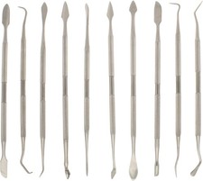 12-Piece Stainless Steel Wax Carver Tool Set, Double Ended Carving Kit for De...