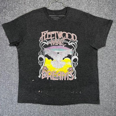 Fleetwood Mac Dreams Graphic Shirt Unisex 2XL Charcoal Rock Band Casual Dove
