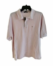 Burberry London Polo Shirt Mens XXL Pink Cotton Nova Check Collared Placket