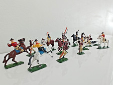 Vtg Cowboy  Indian Iroquois Fighting Lead Figurine Toy Set - Britains Japan